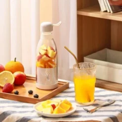 Trade Shop - Mini Frullatore Portatile Ricaricabile Usb Bottiglia 380 Ml Per Viaggi, Ufficio -Moulinex Negozio 83649735 5