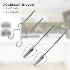 Sbattitore Elettrico Professionale Manuale 7 Velocità 260W Doppia Frusta Acciaio 8 Sbattitore Elettrico Professionale Manuale 7 Velocità 260W Doppia Frusta Acciaio -Moulinex Negozio 83678251 4