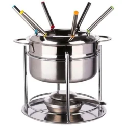 Set Da Fonduta In Acciaio Inox Per 6 Persone - Set Fonduta 6 Persone, Acciaio Inossidabile, Dimensioni D. 19 X H. 17 Cm - 5 Five Simply Smart