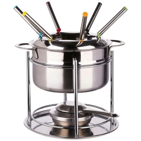 Set Da Fonduta In Acciaio Inox Per 6 Persone - Set Fonduta 6 Persone, Acciaio Inossidabile, Dimensioni D. 19 X H. 17 Cm - 5 Five Simply Smart 1 Set Da Fonduta In Acciaio Inox Per 6 Persone - Set Fonduta 6 Persone, Acciaio Inossidabile, Dimensioni D. 19 X H. 17 Cm - 5 Five Simply Smart