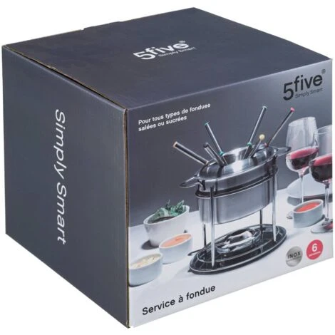 Set Da Fonduta In Acciaio Inox Per 6 Persone - Set Fonduta 6 Persone, Acciaio Inossidabile, Dimensioni D. 19 X H. 17 Cm - 5 Five Simply Smart 3 Set Da Fonduta In Acciaio Inox Per 6 Persone - Set Fonduta 6 Persone, Acciaio Inossidabile, Dimensioni D. 19 X H. 17 Cm - 5 Five Simply Smart - immagine 3