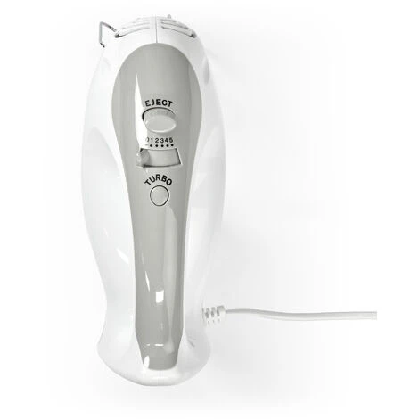 Nedis Frullatore 200 W Impostazione A 5 Velocità Funzione Turbo 2 Battitori / 2 Dough Ganci Bianco / Grigio 5 Nedis Frullatore 200 W Impostazione A 5 Velocità Funzione Turbo 2 Battitori / 2 Dough Ganci Bianco / Grigio - immagine 5