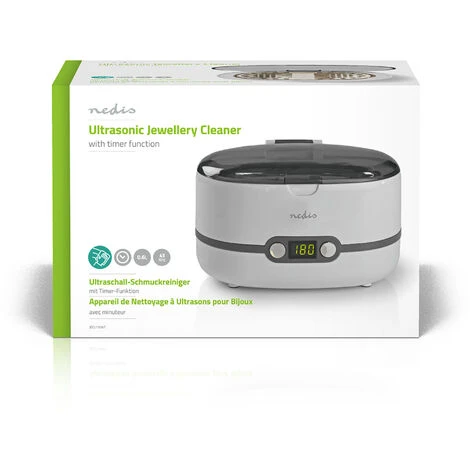 Nedis Pulitore Ultrasonico Dei Gioielli 130 Mm 200 Mm 125 Mm Alimentazione Da Rete 230 V AC 50 Hz Euro / Tipo-C (CEE 7/16) Bianco Plastica 4 Nedis Pulitore Ultrasonico Dei Gioielli 130 Mm 200 Mm 125 Mm Alimentazione Da Rete 230 V AC 50 Hz Euro / Tipo-C (CEE 7/16) Bianco Plastica - immagine 4