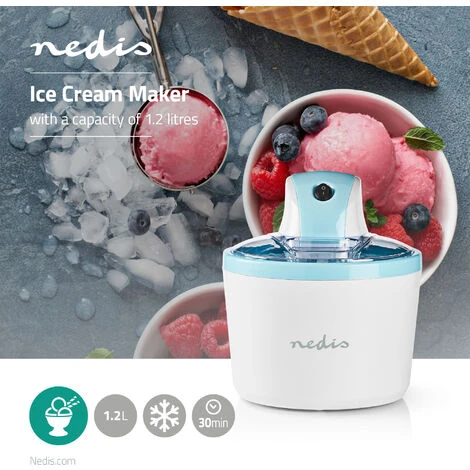 Nedis Gelatiera 1.2 L Bianco / Blu Alluminio / Plastica 2 Nedis Gelatiera 1.2 L Bianco / Blu Alluminio / Plastica - immagine 2
