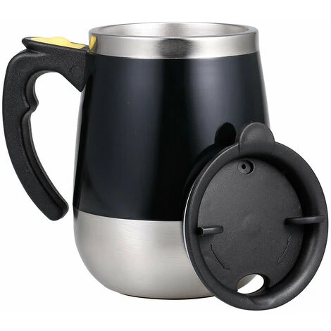 Tazza Da Caffè Autoagitante Tazza Da 400 Ml Tazza Da Miscelatore Da Viaggio Per Ufficio A Casa Rotante Automatica In Acciaio Inossidabile Elettrico Da 400 Ml (nero) 4 Tazza Da Caffè Autoagitante Tazza Da 400 Ml Tazza Da Miscelatore Da Viaggio Per Ufficio A Casa Rotante Automatica In Acciaio Inossidabile Elettrico Da 400 Ml (nero) - immagine 4