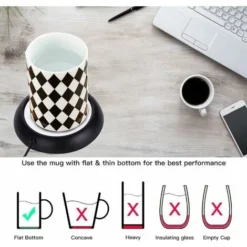 USB Warmer Heat Beverage Mug Mat Home Office Coffee Tea Mug Pad (Nero) -Moulinex Negozio 85898902 3