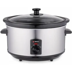 Alpina Pentola Elettrica Ovale Cottura Lenta 3,5Lt Acciaio Ceramica Antiaderente 240W
