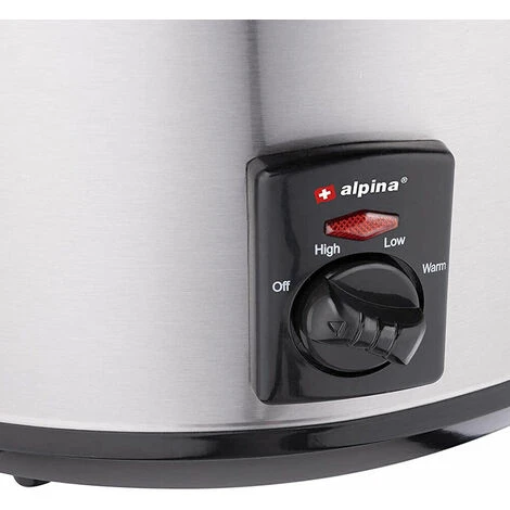 Alpina Pentola Elettrica Ovale Cottura Lenta 3,5Lt Acciaio Ceramica Antiaderente 240W 2 Alpina Pentola Elettrica Ovale Cottura Lenta 3,5Lt Acciaio Ceramica Antiaderente 240W - immagine 2