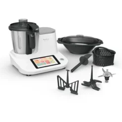 Moulinex Hf506111 Click & Cook Robot Da Cucina Multifunzione, 1400 W, 3.6L, Da 30 A 120 °C, Bianco