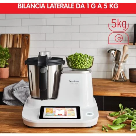 Moulinex Hf506111 Click & Cook Robot Da Cucina Multifunzione, 1400 W, 3.6L, Da 30 A 120 °C, Bianco 2 Moulinex Hf506111 Click & Cook Robot Da Cucina Multifunzione, 1400 W, 3.6L, Da 30 A 120 °C, Bianco - immagine 2