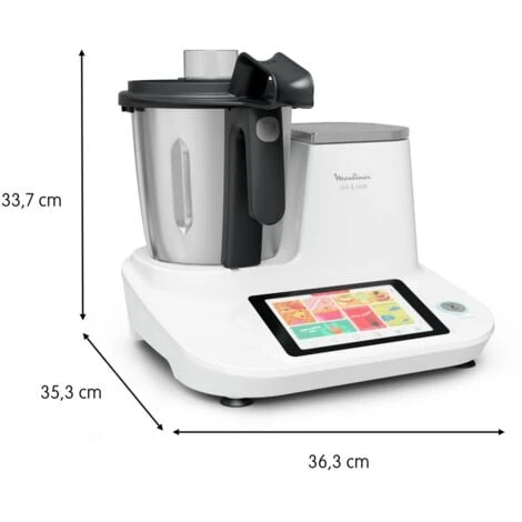 Moulinex Hf506111 Click & Cook Robot Da Cucina Multifunzione, 1400 W, 3.6L, Da 30 A 120 °C, Bianco 4 Moulinex Hf506111 Click & Cook Robot Da Cucina Multifunzione, 1400 W, 3.6L, Da 30 A 120 °C, Bianco - immagine 4