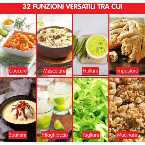 Moulinex Hf506111 Click & Cook Robot Da Cucina Multifunzione, 1400 W, 3.6L, Da 30 A 120 °C, Bianco 5 Moulinex Hf506111 Click & Cook Robot Da Cucina Multifunzione, 1400 W, 3.6L, Da 30 A 120 °C, Bianco - immagine 5