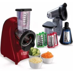 Russell Hobbs Affetta Verdure, Grattuggia Elettrica, Affetta Insalata, Elettrico, Tre Funzioni Grattuggia: Grosso, Fine, A Fette, 200 W, Slice And Go, 22280-56