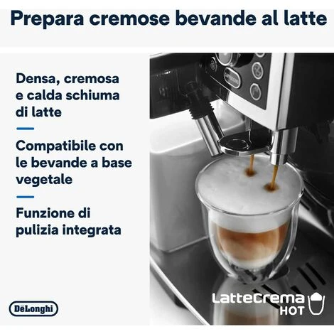 De'Longhi Perfetto Magnifica S Cappuccino ECAM23.460.B Macchina Da Caffè Automatica Per Espresso E Cappuccino, Caffè In Grani O In Polvere, LatteCrema System, Spegnimento Programmabile, Nero 3 De'Longhi Perfetto Magnifica S Cappuccino ECAM23.460.B Macchina Da Caffè Automatica Per Espresso E Cappuccino, Caffè In Grani O In Polvere, LatteCrema System, Spegnimento Programmabile, Nero - immagine 3