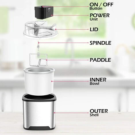 Gelatiera 2L Macchina Per Gelato In Acciaio Inox, Macchina Del Gelato Con Bocca Sul Grande Coperchio Visibile, Macchina Gelato Con Paletta Gelato Speciale E Ricettario 5 Gelatiera 2L Macchina Per Gelato In Acciaio Inox, Macchina Del Gelato Con Bocca Sul Grande Coperchio Visibile, Macchina Gelato Con Paletta Gelato Speciale E Ricettario - immagine 5