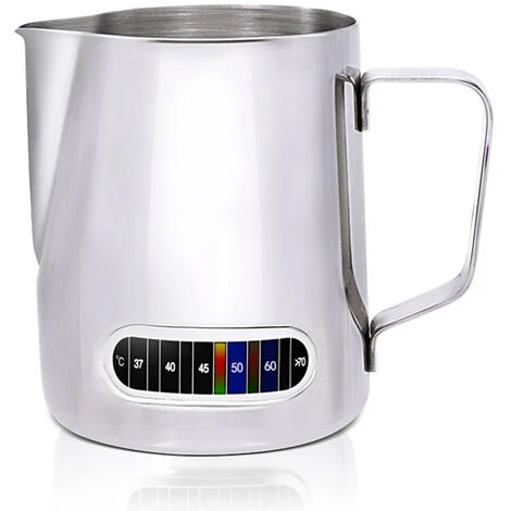 Brocca Per Schiuma Di Latte Da 12/20 Once Con Display Della Temperatura Brocca Per Montalatte In Acciaio Inossidabile Per Barista Latte Art (600 Ml) 1 Brocca Per Schiuma Di Latte Da 12/20 Once Con Display Della Temperatura Brocca Per Montalatte In Acciaio Inossidabile Per Barista Latte Art (600 Ml)