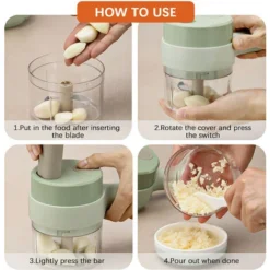 Tritatutto Elettrico Portatile 4 In 1 Set Tagliaverdure Wireless Tritaverdure E Tritacarne Con Alimentazione USB Per Cucinare In Cucina-1 Confezione (verde, Confezione Da 1) -Moulinex Negozio 86857756 4