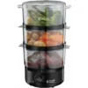 Russell Hobbs Vaporiera Multicottura 7 Litri 3 Piani Cottura 500 Ml Serbatoio Compatta Matte Black