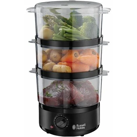 Russell Hobbs Vaporiera Multicottura 7 Litri 3 Piani Cottura 500 Ml Serbatoio Compatta Matte Black 1 Russell Hobbs Vaporiera Multicottura 7 Litri 3 Piani Cottura 500 Ml Serbatoio Compatta Matte Black