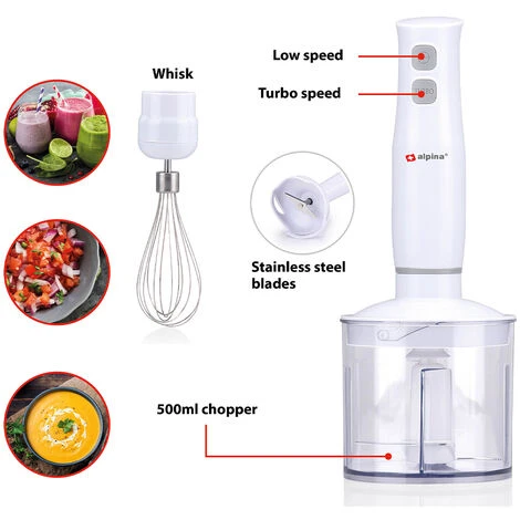 Alpina Frullatore A Immersione Accessori Frusta Tritatutto Frullatore 230V Potenza 400W 2 Alpina Frullatore A Immersione Accessori Frusta Tritatutto Frullatore 230V Potenza 400W - immagine 2