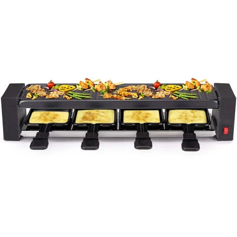 Alpina Griglia Raclette Gourmet 800W Piastra Grill Manico Termico Antiustioni 4 Persone 1 Alpina Griglia Raclette Gourmet 800W Piastra Grill Manico Termico Antiustioni 4 Persone
