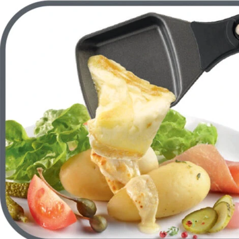 Alpina Griglia Raclette Gourmet 800W Piastra Grill Manico Termico Antiustioni 4 Persone 2 Alpina Griglia Raclette Gourmet 800W Piastra Grill Manico Termico Antiustioni 4 Persone - immagine 2