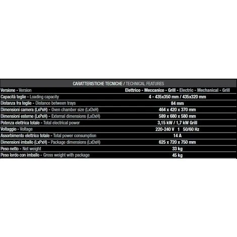 Forno Tecnodom 595 Grill Meccanico Porta A Bandiera Destra Meccanico A Convezione,con Grill, Per Teglie O Griglie 435 X 350 Mm / 450 X 325 Mm 2 Forno Tecnodom 595 Grill Meccanico Porta A Bandiera Destra Meccanico A Convezione,con Grill, Per Teglie O Griglie 435 X 350 Mm / 450 X 325 Mm - immagine 2