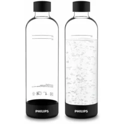 Philips GoZero - Bottiglia Per Soda Maker, 2 Pz, 1 Litro, Plastica/nero ADD911BK/10