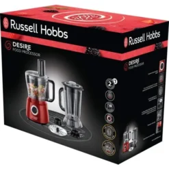 Russell Hobbs Robot Da Cucina, Ciotola 2.5 L, Gancio Impastatrice Incluso, Frullatore Elettrico (+bicchiere 1.5 L), Accessorio Per Emulsioni, 600 W, 1.5 L, 2 Velocita', Desire Rosso, 24730-56 8 Russell Hobbs Robot Da Cucina, Ciotola 2.5 L, Gancio Impastatrice Incluso, Frullatore Elettrico (+bicchiere 1.5 L), Accessorio Per Emulsioni, 600 W, 1.5 L, 2 Velocita', Desire Rosso, 24730-56 -Moulinex Negozio 89656145 4