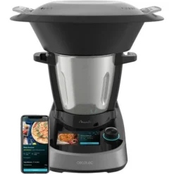 Cecotec Robot Di Cucina Multifunzione Mambo Touch. 1600 W, 37 Funzioni, Schermo Tattile TFT Da 5 Con Ricettario Integrato, APP, Bilancia E Caraffa In Acciaio Inox, Capacità 3,3 Litri
