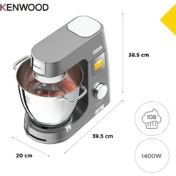Kenwood KWL90.034SI Impastatrice Planetaria Titanium Chef Patissier XL Con Ciotola EasyWarm Da 7L, Bilancia Integrata E Frullatore, Illuminazione In Ciotola, 10 ANNI DI GARANZIA SUL MOTORE, SIlver 8 Kenwood KWL90.034SI Impastatrice Planetaria Titanium Chef Patissier XL Con Ciotola EasyWarm Da 7L, Bilancia Integrata E Frullatore, Illuminazione In Ciotola, 10 ANNI DI GARANZIA SUL MOTORE, SIlver -Moulinex Negozio 89659452 4