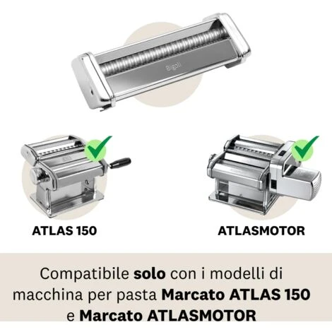 Marcato AC-150-VER Accessorio Vermicelli Per Macchina Per La Pasta, Acciaio Cromato, Argento 2 Marcato AC-150-VER Accessorio Vermicelli Per Macchina Per La Pasta, Acciaio Cromato, Argento - immagine 2
