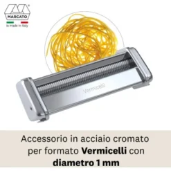 Marcato AC-150-VER Accessorio Vermicelli Per Macchina Per La Pasta, Acciaio Cromato, Argento 8 Marcato AC-150-VER Accessorio Vermicelli Per Macchina Per La Pasta, Acciaio Cromato, Argento -Moulinex Negozio 89660682 4