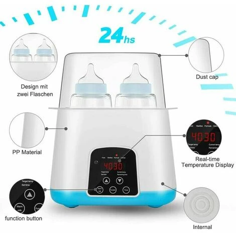 Scaldabiberon Con Funzione Di Mantenimento In Caldo, Sterilizzatore Scaldabiberon, Controllo Della Temperatura, Scaldabiberon, Scaldalatte E Sbrinatore Con Display LCD 3 Scaldabiberon Con Funzione Di Mantenimento In Caldo, Sterilizzatore Scaldabiberon, Controllo Della Temperatura, Scaldabiberon, Scaldalatte E Sbrinatore Con Display LCD - immagine 3