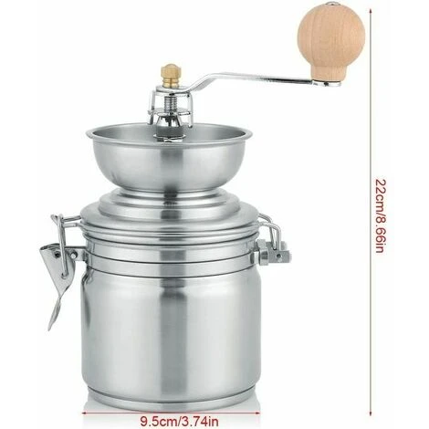 Macinacaffè Manuale In Acciaio Inossidabile Macinacaffè Manuale Macinacaffè Per Chicchi Di Caffè Spezie Semi Di Noci Erbe Semi Di Zucca Ecc (Argento) 5 Macinacaffè Manuale In Acciaio Inossidabile Macinacaffè Manuale Macinacaffè Per Chicchi Di Caffè Spezie Semi Di Noci Erbe Semi Di Zucca Ecc (Argento) - immagine 5