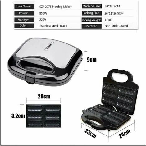 Casseruola Da Cucina Macchina Per Hot Dog Elettrica Corn Dog Waffle Maker Macchina Per Salsicce Cuocere Antiaderente 6 Hot Dog Contemporaneamente Cucinare BBQ Grill 2 Casseruola Da Cucina Macchina Per Hot Dog Elettrica Corn Dog Waffle Maker Macchina Per Salsicce Cuocere Antiaderente 6 Hot Dog Contemporaneamente Cucinare BBQ Grill - immagine 2