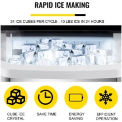 VEVOR 18 Kg Macchina Del Ghiaccio Commerciale, Fabbricatore Ghiaccio Con Pannello Con Schermo LCD, 13-25 Minuti Macchina Per Cubetti Di Ghiaccio Manuale Automatico -Moulinex Negozio 92082936 3