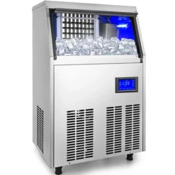 VEVOR Macchina Elettrica Per Cubetti Di Ghiaccio Commerciale Produttivita 50kg/24h, Macchina Da Terra Per Cubetti Ghiaccio Commerciale Con Schermo LCD In Acciaio Inox, Macchina Per Ghiaccio Da Cucina