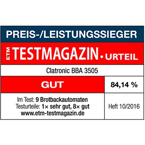 Clatronic Macchina Del Pane 12 Programmi 1Kg BBA 3505 4 Clatronic Macchina Del Pane 12 Programmi 1Kg BBA 3505 - immagine 4