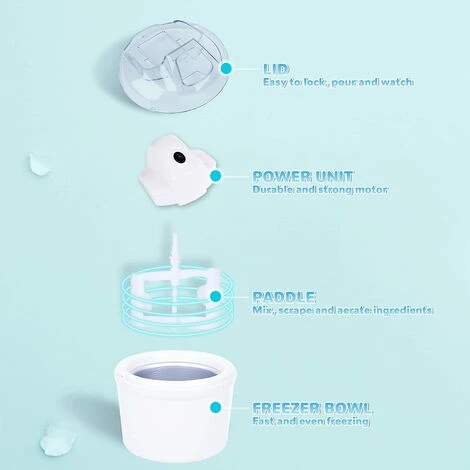 Macchina Del Gelato 1,5L Gelatiera Autorefrigerante Macchina Gelato Macchina Del Gelato Con Bocca Sul Grande Coperchio Visibile Macchina Per Gelato Pronto In 30 Min 5 Macchina Del Gelato 1,5L Gelatiera Autorefrigerante Macchina Gelato Macchina Del Gelato Con Bocca Sul Grande Coperchio Visibile Macchina Per Gelato Pronto In 30 Min - immagine 5