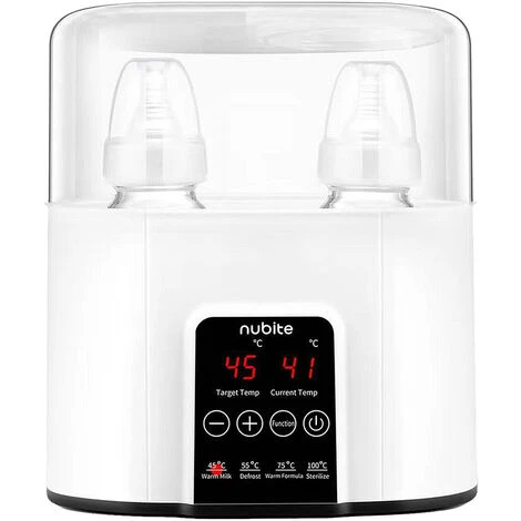 Scaldabiberon Con Display A LED Scaldalatte Doppio Biberon 6 In 1 Per Sterilizzazione E Timer Per Latte Materno/formula/pappe Per Bambini, Spina Europea Bianco 1 Scaldabiberon Con Display A LED Scaldalatte Doppio Biberon 6 In 1 Per Sterilizzazione E Timer Per Latte Materno/formula/pappe Per Bambini, Spina Europea Bianco
