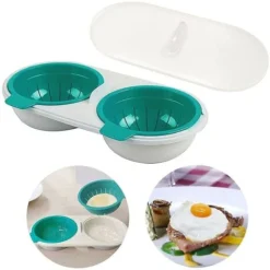 Cuociuova A Microonde Cuociuova A 2 Strati Con Cestello Di Scarico (blu)