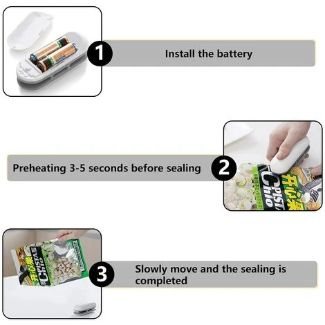 Mini Sigillante, Termosigillatrice 2 In 1 Macchina Sottovuoto Portatile Mini Sigillante In ABS Per Sacchetti Di Plastica 2 Mini Sigillante, Termosigillatrice 2 In 1 Macchina Sottovuoto Portatile Mini Sigillante In ABS Per Sacchetti Di Plastica - immagine 2