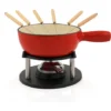 BBQ-Toro Set Per Fonduta In Ghisa Da 9 Pezzi Per 6 Persone 2 L Smaltato, Rosso