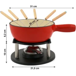 BBQ-Toro Set Per Fonduta In Ghisa Da 9 Pezzi Per 6 Persone 2 L Smaltato, Rosso 7 BBQ-Toro Set Per Fonduta In Ghisa Da 9 Pezzi Per 6 Persone 2 L Smaltato, Rosso -Moulinex Negozio 94789815 3