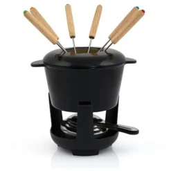 BBQ-Toro Set Per Fonduta In Ghisa Da 13 Pezzi Per 6 Persone 1 L Nero Smaltato