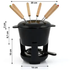 BBQ-Toro Set Per Fonduta In Ghisa Da 13 Pezzi Per 6 Persone 1 L Nero Smaltato -Moulinex Negozio 94790016 3