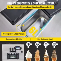 Macchina Gelato 6l2/h 2200w Vassoio Per Uova Lcd Pre-raffreddato 3 Gusti -Moulinex Negozio 95121720 3