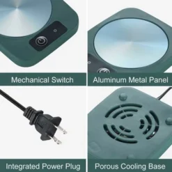 Tazza Da Caffè Sottobicchiere Scaldatazze Per Caffè Tè Cacao Latte Cibo ITutta Candela, Pannello Metallico In Alluminio, Sicuro Affidabile, Verde (4" X 5") 8 Tazza Da Caffè Sottobicchiere Scaldatazze Per Caffè Tè Cacao Latte Cibo ITutta Candela, Pannello Metallico In Alluminio, Sicuro Affidabile, Verde (4" X 5") -Moulinex Negozio 95525920 4