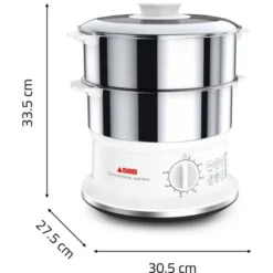 Tefal Vc1451 Vaporiera Convenient Series Inox, Timer Con Spegnimento Automatico, Livello Di Acqua Visibile, Capacità 6 L, Bianco 9 Tefal Vc1451 Vaporiera Convenient Series Inox, Timer Con Spegnimento Automatico, Livello Di Acqua Visibile, Capacità 6 L, Bianco -Moulinex Negozio 95535339 5